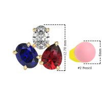 Oval & Pear Trio Stud Earrings
