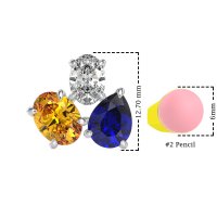 Oval & Pear Trio Stud Earrings