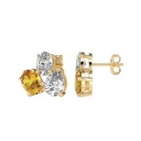 Oval & Pear Trio Stud Earrings