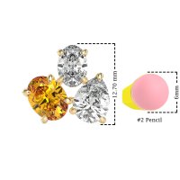 Oval & Pear Trio Stud Earrings