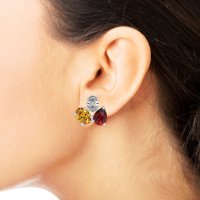 Oval & Pear Trio Stud Earrings