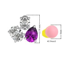 Oval & Pear Trio Stud Earrings