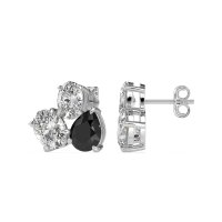 Oval & Pear Trio Stud Earrings