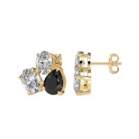 Oval & Pear Trio Stud Earrings