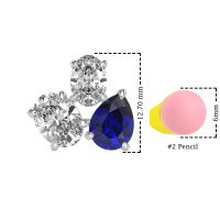 Oval & Pear Trio Stud Earrings