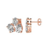 Oval & Pear Trio Stud Earrings