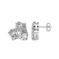 Oval & Pear Trio Stud Earrings