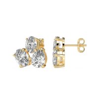 Oval & Pear Trio Stud Earrings