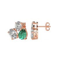 Oval & Pear Trio Stud Earrings