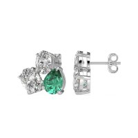 Oval & Pear Trio Stud Earrings