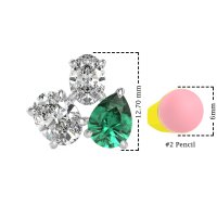 Oval & Pear Trio Stud Earrings