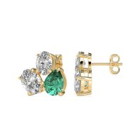 Oval & Pear Trio Stud Earrings