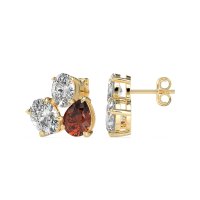 Oval & Pear Trio Stud Earrings
