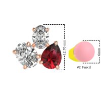 Oval & Pear Trio Stud Earrings