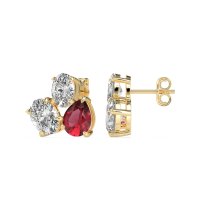 Oval & Pear Trio Stud Earrings