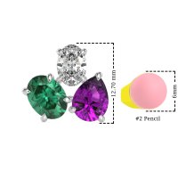 Oval & Pear Trio Stud Earrings