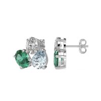 Oval & Pear Trio Stud Earrings
