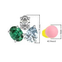 Oval & Pear Trio Stud Earrings