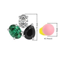 Oval & Pear Trio Stud Earrings