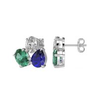 Oval & Pear Trio Stud Earrings