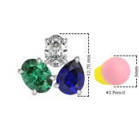 Oval & Pear Trio Stud Earrings