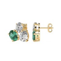Oval & Pear Trio Stud Earrings