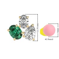 Oval & Pear Trio Stud Earrings