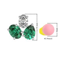 Oval & Pear Trio Stud Earrings