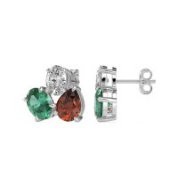 Oval & Pear Trio Stud Earrings