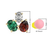 Oval & Pear Trio Stud Earrings