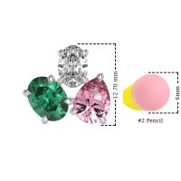 Oval & Pear Trio Stud Earrings