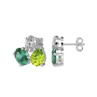 Oval & Pear Trio Stud Earrings