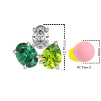 Oval & Pear Trio Stud Earrings