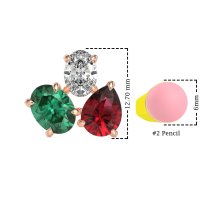 Oval & Pear Trio Stud Earrings