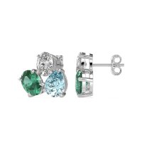 Oval & Pear Trio Stud Earrings