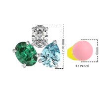 Oval & Pear Trio Stud Earrings