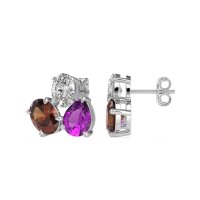 Oval & Pear Trio Stud Earrings