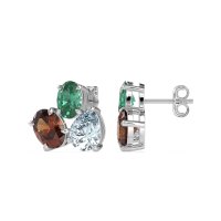 Oval & Pear Trio Stud Earrings