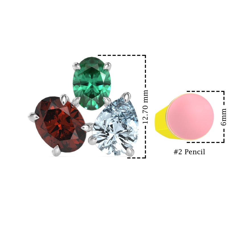 Oval & Pear Trio Stud Earrings