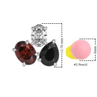 Oval & Pear Trio Stud Earrings