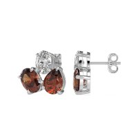 Oval & Pear Trio Stud Earrings