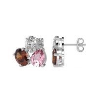 Oval & Pear Trio Stud Earrings