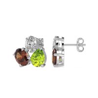 Oval & Pear Trio Stud Earrings