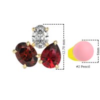 Oval & Pear Trio Stud Earrings