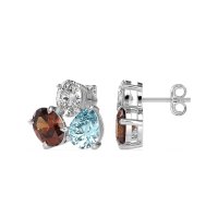 Oval & Pear Trio Stud Earrings