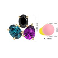 Oval & Pear Trio Stud Earrings