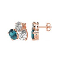 Oval & Pear Trio Stud Earrings
