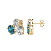 Oval & Pear Trio Stud Earrings