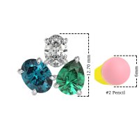 Oval & Pear Trio Stud Earrings