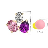 Oval & Pear Trio Stud Earrings